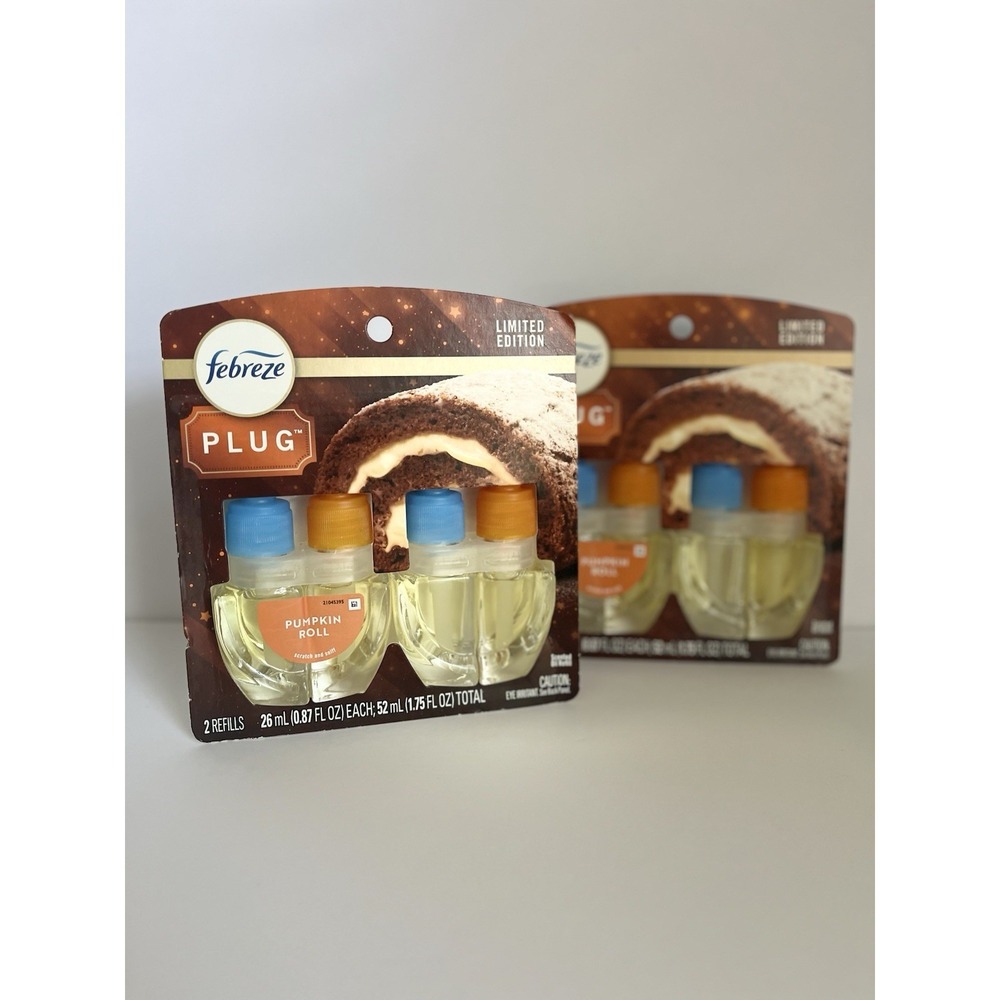 2 Febreze PLUG Pumpkin Roll dual scent refills NEW 2 pack Limited Edition